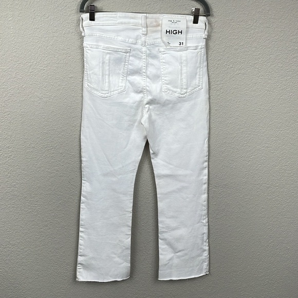 NWT Rag & Bone Nina High Rise Ankle Flare Jeans White Raw Hem Sz 31 - Picture 4 of 15
